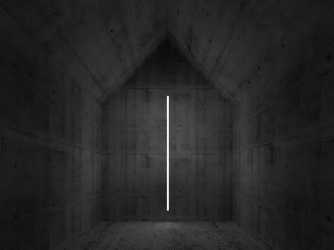 Abstract empty dark concrete interior, 3d render Stock Illustration
