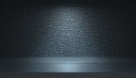 Abstract empty dark studio room. Concrete wall, dark wood floor, light, glow. Stock Illustration