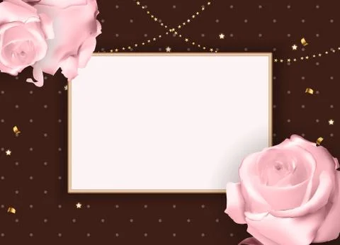 Abstract Empty Frame roth Rose. Vector Illustration Background Stock Illustration
