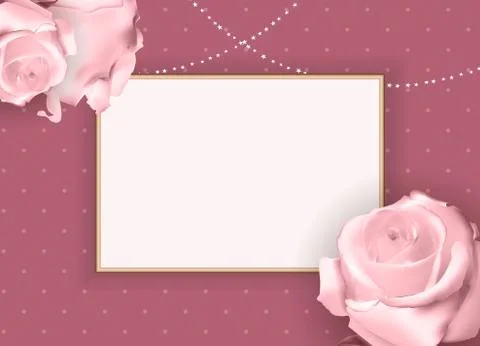 Abstract Empty Frame roth Rose. Vector Illustration Background 스톡 일러스트