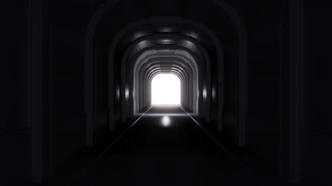 Abstract empty futuristic dark corridor or tunnel with moving light. Stock-Footage 271041951