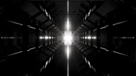 Abstract empty futuristic dark corridor or tunnel with moving light. Stock Footage 271042894