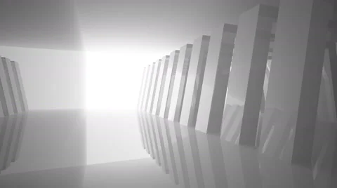 Abstract empty illuminated light shining corridor interior. Animation. 3D render Vídeos de archivo 62090500