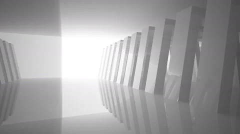 Abstract empty illuminated light shining corridor interior. Animation. 3D render Video stock 62100471