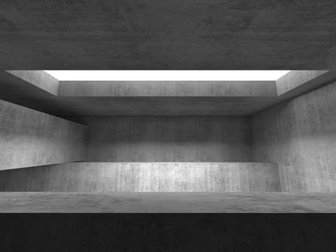 Abstract empty interior background with concrete walls Stock Illustration
