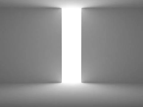 Abstract empty interior with opening in the wall. 3d render illustration Illustrazione stock