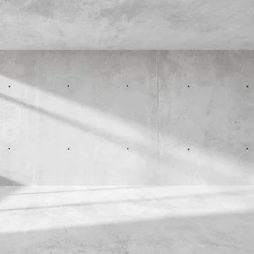 Abstract empty, modern concrete room with sidelit backwall from window - indu Ilustración de archivo