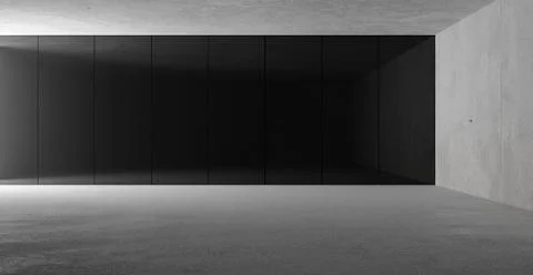 Abstract empty, modern concrete room with indirect lighting from side wall an Stock Illustration