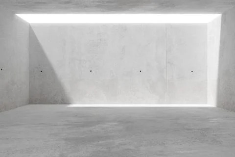 Abstract empty, modern concrete room with light from ceiling - industrial int Stock Illustration