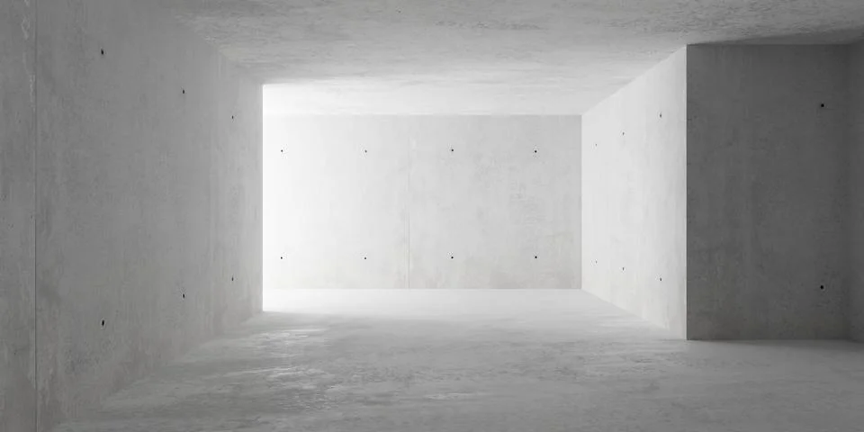 Abstract empty, modern concrete room with indirect lighting from left side, c Stock Illustration