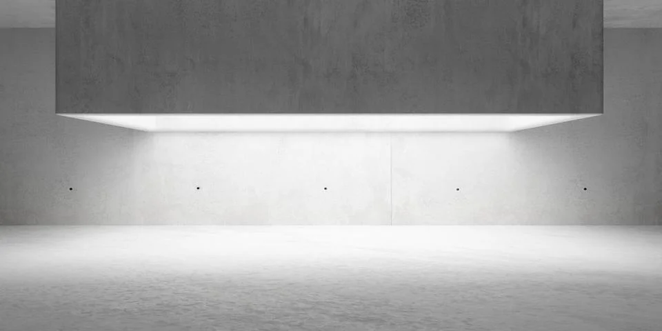 Abstract empty, modern concrete room with rectangular wide light shaft in t.. Stock Illustration
