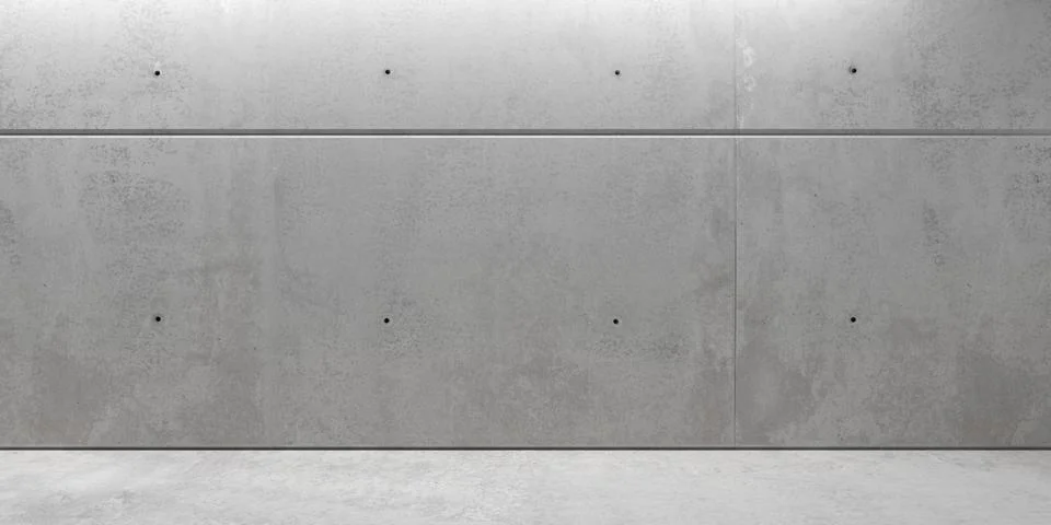 Abstract empty, modern concrete wall or room with groove and rough floor - .. Stock Illustration