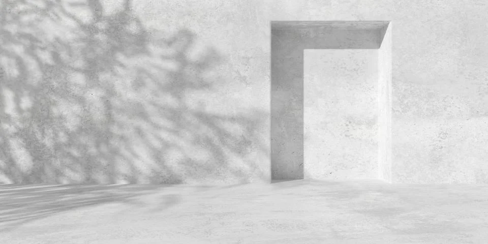Abstract empty, modern concrete wall or room with rectangular doorframe rec.. Stock Illustration