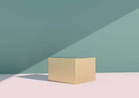 Abstract empty podium with shadow. Mock up stand for product presentation. 3D Illustrazione stock