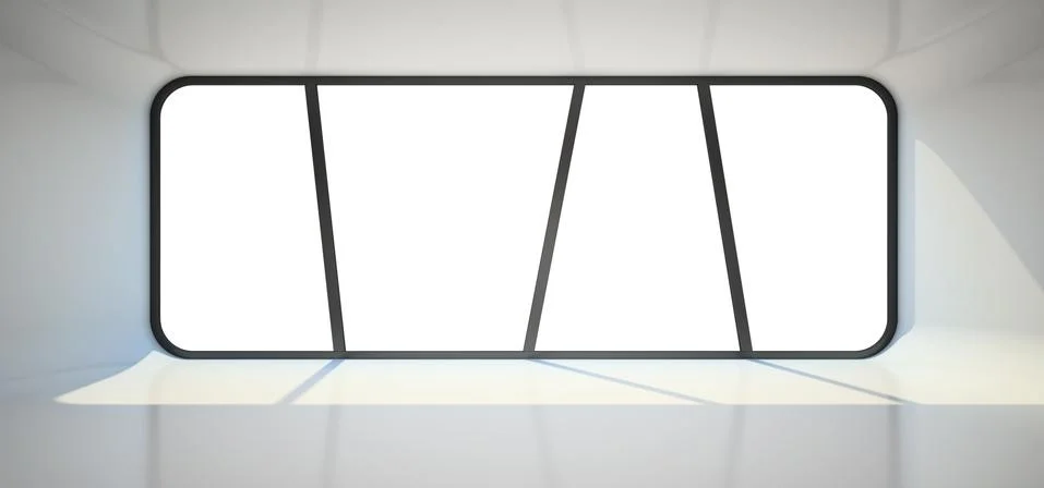Abstract empty room with big window Stock Illustration