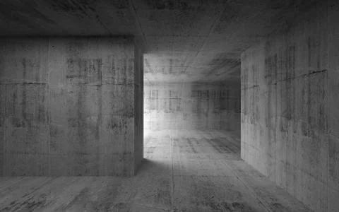 Abstract empty room concrete interior. 3d render Illustrazione stock