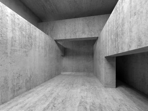 Abstract empty room concrete interior Stock Illustration