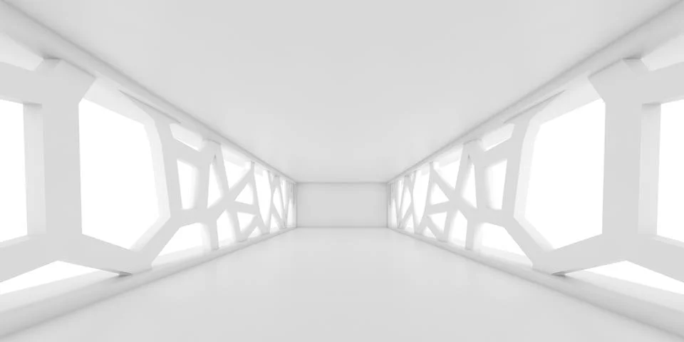 Abstract empty room interior, 3d render Stockillustratie