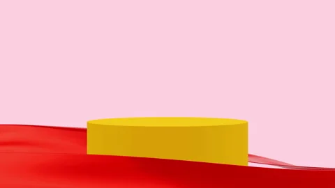 Abstract empty round podium with waving silk or liquid. Stock Footage 261311751