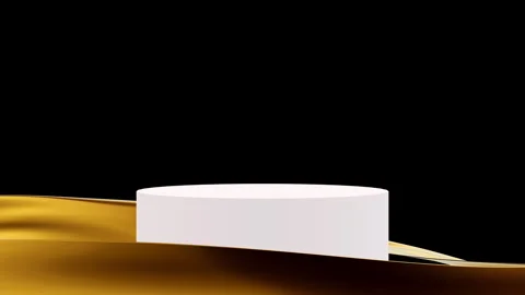 Abstract empty round podium with waving silk or liquid. Stock Footage 261311880