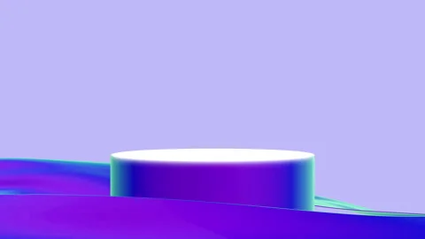 Abstract empty round podium with waving silk or liquid. Stock Footage 261312287