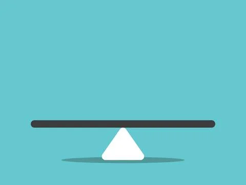 Abstract empty seesaw scale Stock Illustration