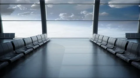 Abstract an empty waiting hall Stock Footage 56648564
