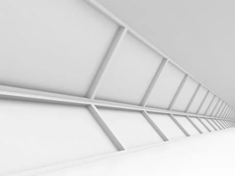 Abstract empty white corridor wall 3 d Stock Illustration