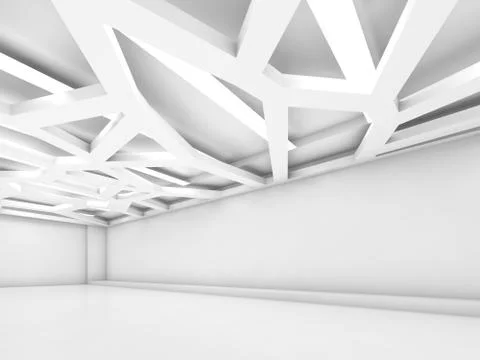 Abstract empty white interior 3 d render Stock Illustration