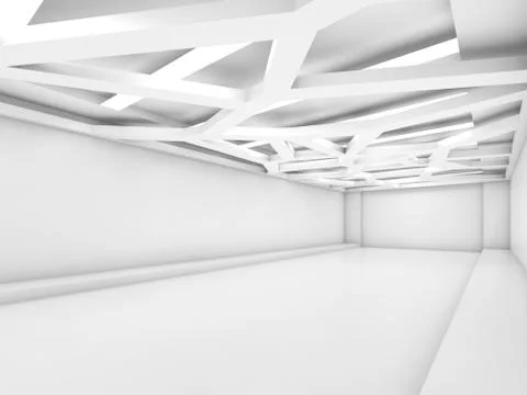 Abstract empty white interior render Illustrazione stock