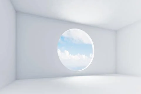Abstract empty white interior, room with window Stock Illustration