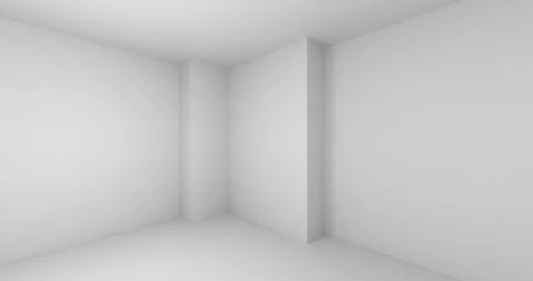 Abstract empty white room with niche panorama animation Stock Footage 138806047