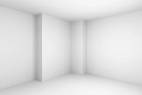 Abstract empty white room, simple illustration Stock Illustration