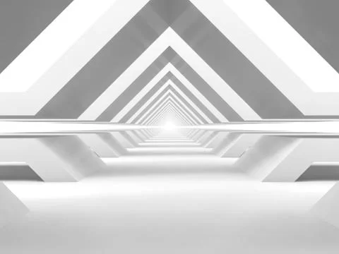 Abstract empty white tunnel perspective background 스톡 일러스트