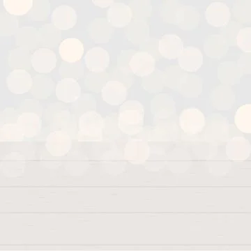 Abstract empty wooden table with bokeh background, for web and print decorati Illustrazione stock