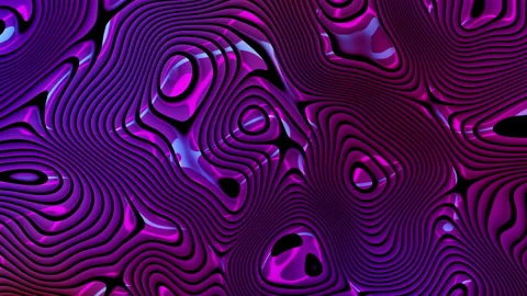 Abstract, endless colorful animation with motion effect of violet waves pattern. Stock Footage