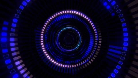 Abstract Endless flight in a futuristic blue corridor. 3D animation 스톡 일러스트