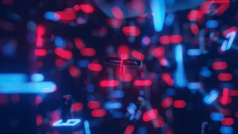 Abstract endless loop with hi-tech sci-fi gadgets Stock Footage 303099536