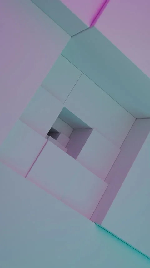 Abstract endless spiral of moving cubes animation Stock Footage 319408494