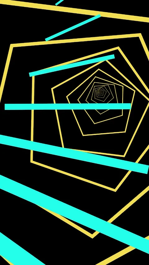 Abstract endless tunnel with geometric pentagonal shapes Stock Footage 342250139