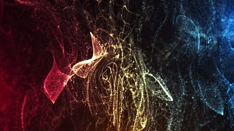 Abstract energetic cloud of glowing dust particles and dots with wave energy Stock Footage 305169670