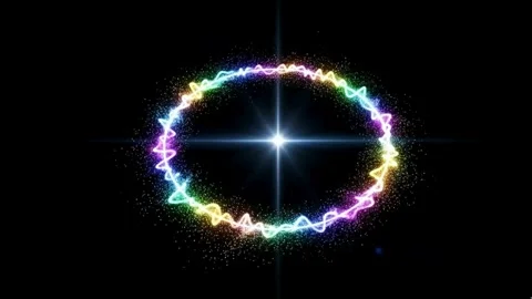 Abstract Energetic Ellipse Visualization Loop: Dazzling Multicolored Wavefo.. Stock Footage 318974641