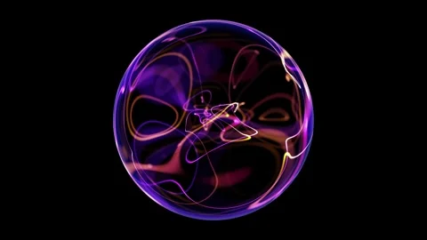 Abstract energetic glowing plasma ball with electric multicolored charges i.. Stock Footage 320802483