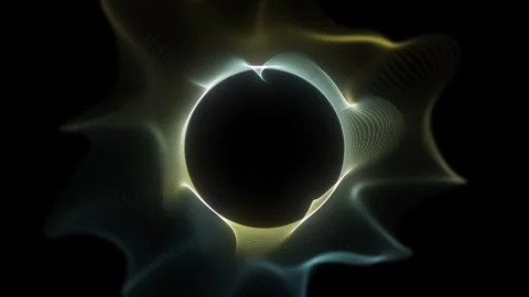 Abstract Energetic Ring With Flowing Particle Waves Loop Stock Footage 328707111
