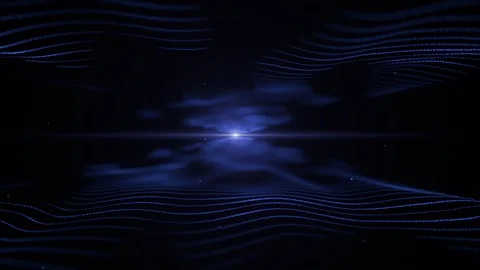 Abstract energy background. Techno blue imitation of waves on black backdrop Stock Footage 115861878