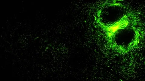 Abstract energy explosion particles bubble cells green dots glowing. 4K Stock Footage 287901341