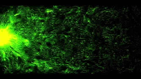 Abstract energy explosion particles bubble cells green dots glowing. 4K Stock Footage 287901342