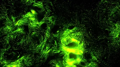 Abstract energy explosion particles bubble cells green dots glowing. 4K Stock Footage 287901394