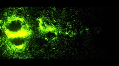 Abstract energy explosion particles bubble cells green dots glowing. 4K Stock Footage 287901439