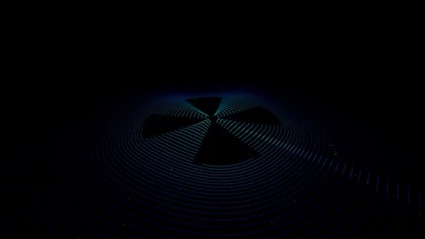 Abstract Energy Field Waves and Magnetic Lines Visualization on Dark Backgro Stock Footage 340237034